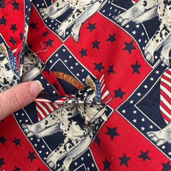 Vintage Patriotic Dalmatian Vest 1990s Saddle River Sportswear 4th of July Dog - Picture 9 of 9